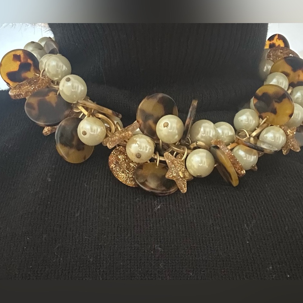 J. Crew Tortoise and Pearl Necklace